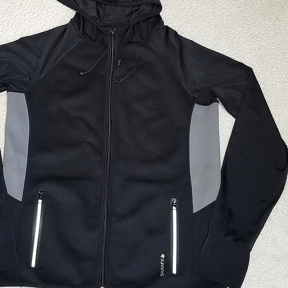 SaunaFX (SaunaTek) Black Neoprene Sauna Hooded Athletic/Workout Jacket- Size Lrg - Picture 2 of 8